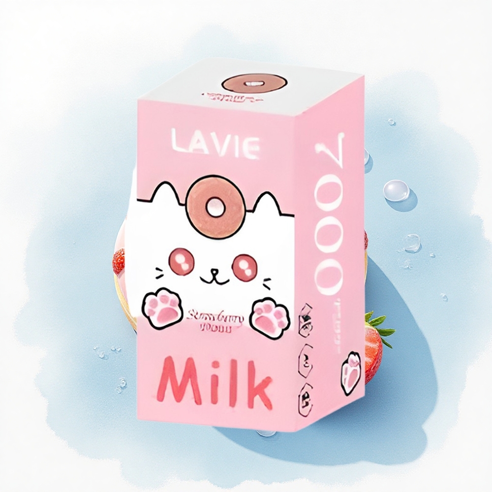 Lavie Milk 7000 Puffs Aardbei Donut 600mAh 16ML 5% Nicotine