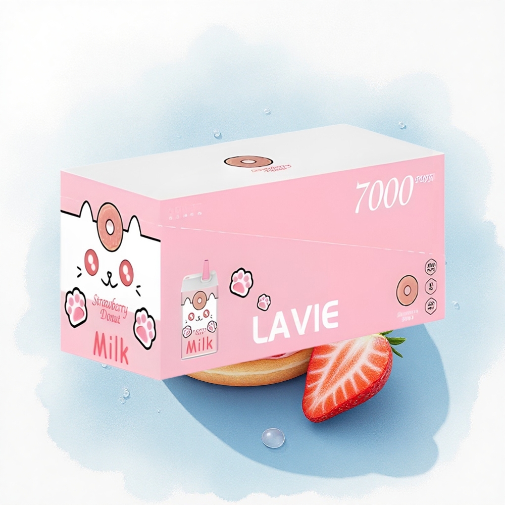 Lavie Milk 7000 Puffs Aardbei Donut 600mAh 16ML 5% Nicotine