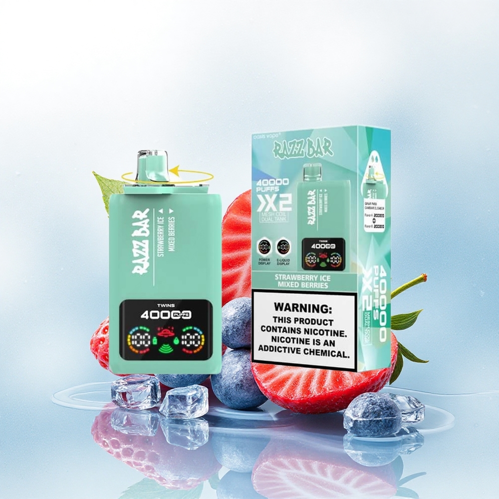 Razz Bar 40000 Puffs Aardbei IJs - Gemengde Bessen 650 mAh 2% nicotine