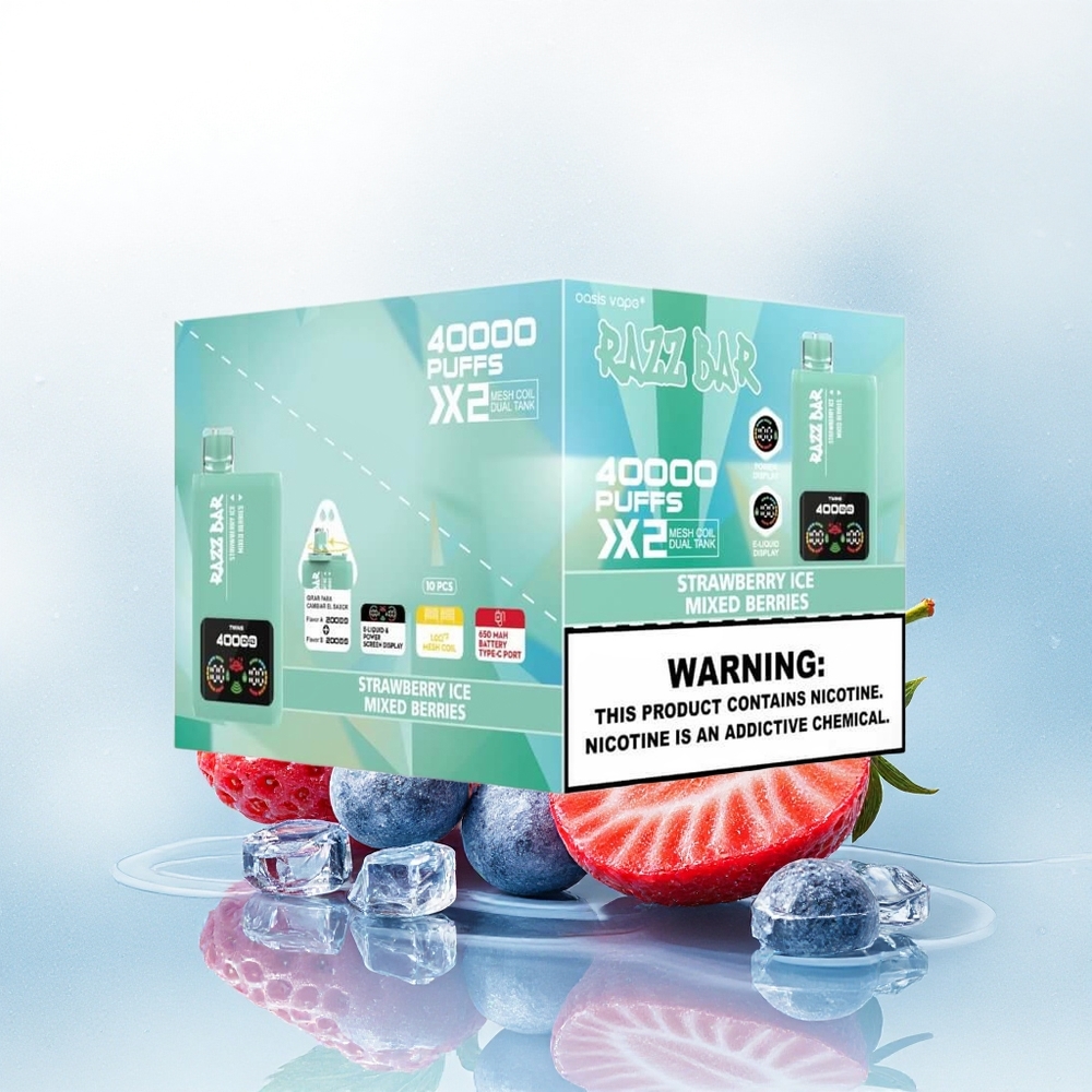 Razz Bar 40000 Puffs Aardbei IJs - Gemengde Bessen 650 mAh 2% nicotine
