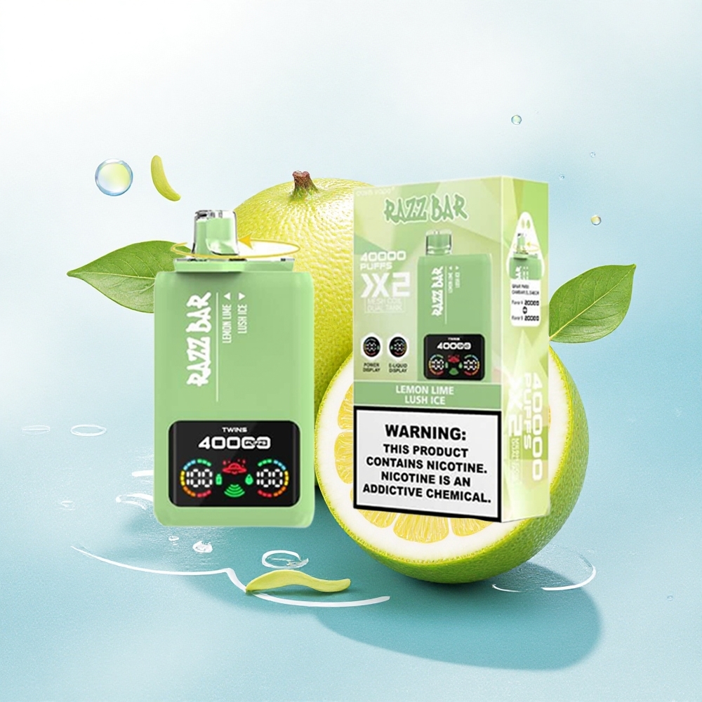 Razz Bar 40000 Puffs Citroen Lime - Frisse IJs met 650 mAh en 5% nicotine