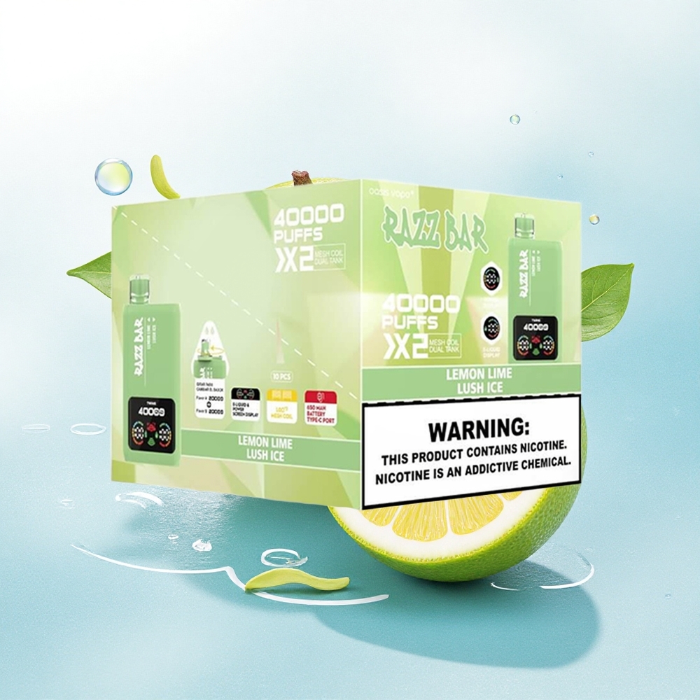 Razz Bar 40000 Puffs Citroen Lime - Frisse IJs met 650 mAh en 5% nicotine