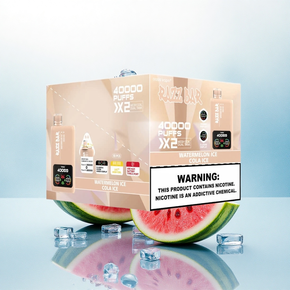 Razz Bar 40000 Puffs Watermeloen IJs - Cola IJs met 650 mAh & 2%,5% nicotine