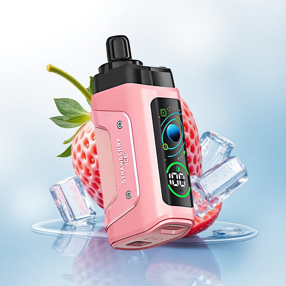Razz Bar 45000 Puffs Aardbei IJs 1.0 Ohm Mesh Coil Type-C Oplaadbaar