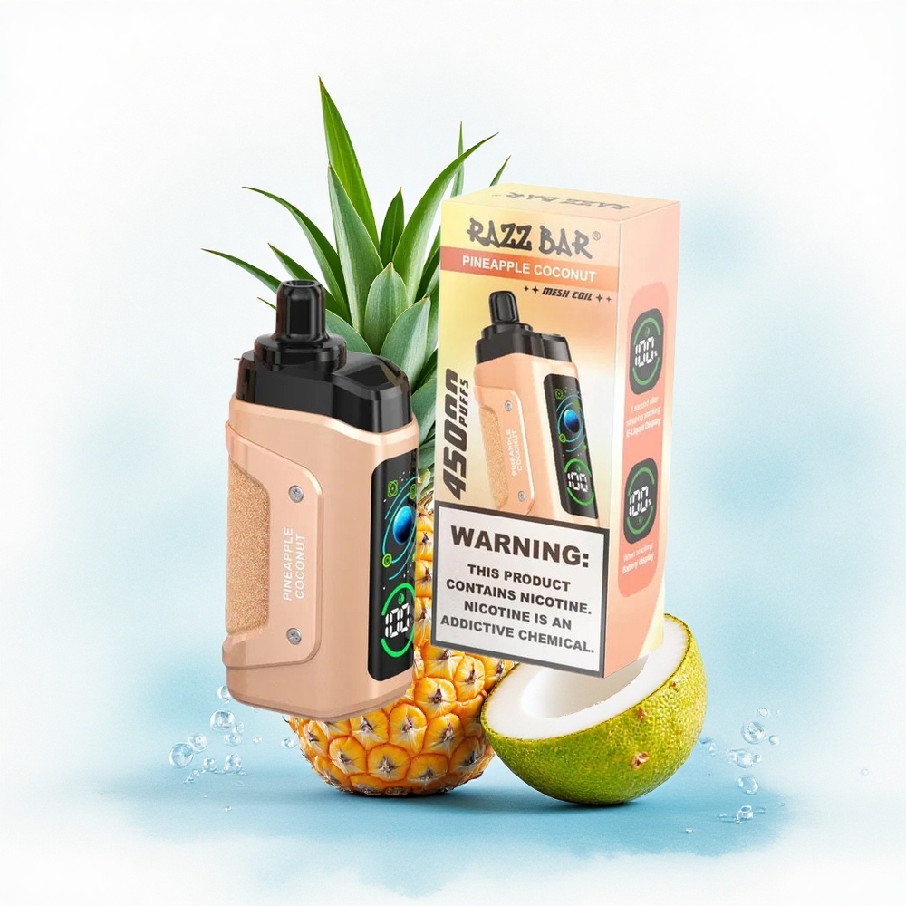 Razz Bar 45000 Puffs Ananas Kokosnoot Type-C Oplaadbaar 20 mg/ml Nicotine