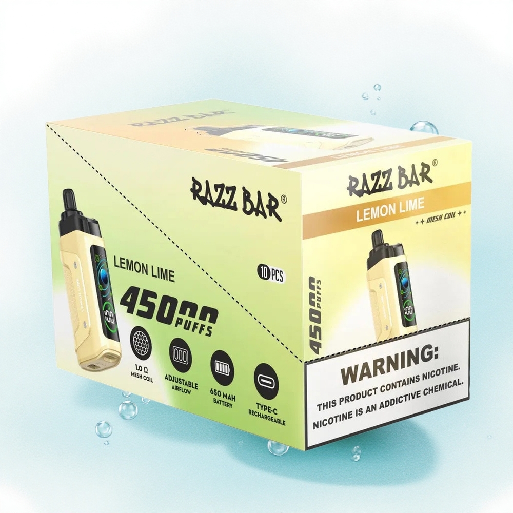Razz Bar 45000 Puffs Citroen Limoen Mesh Coil 1.0 Ohm Type-C Oplaadbaar
