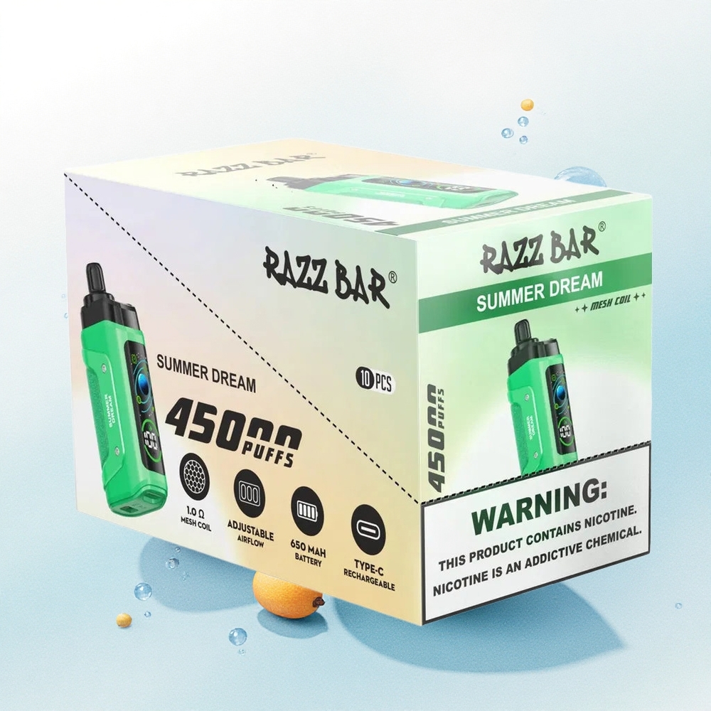 Razz Bar 45000 Puffs Zomerdroom Mesh Coil 20 mg/ml Nicotine