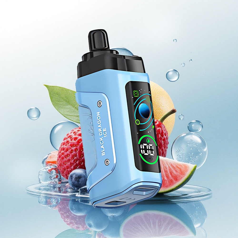Razz Bar 45000 Puffs Zwarte Draak IJs Type-C Oplaadbaar 650 mAh