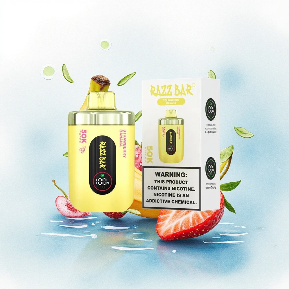 Razz Bar 50K Puffs Aardbei Banaan 2% Nicotine 650mAh