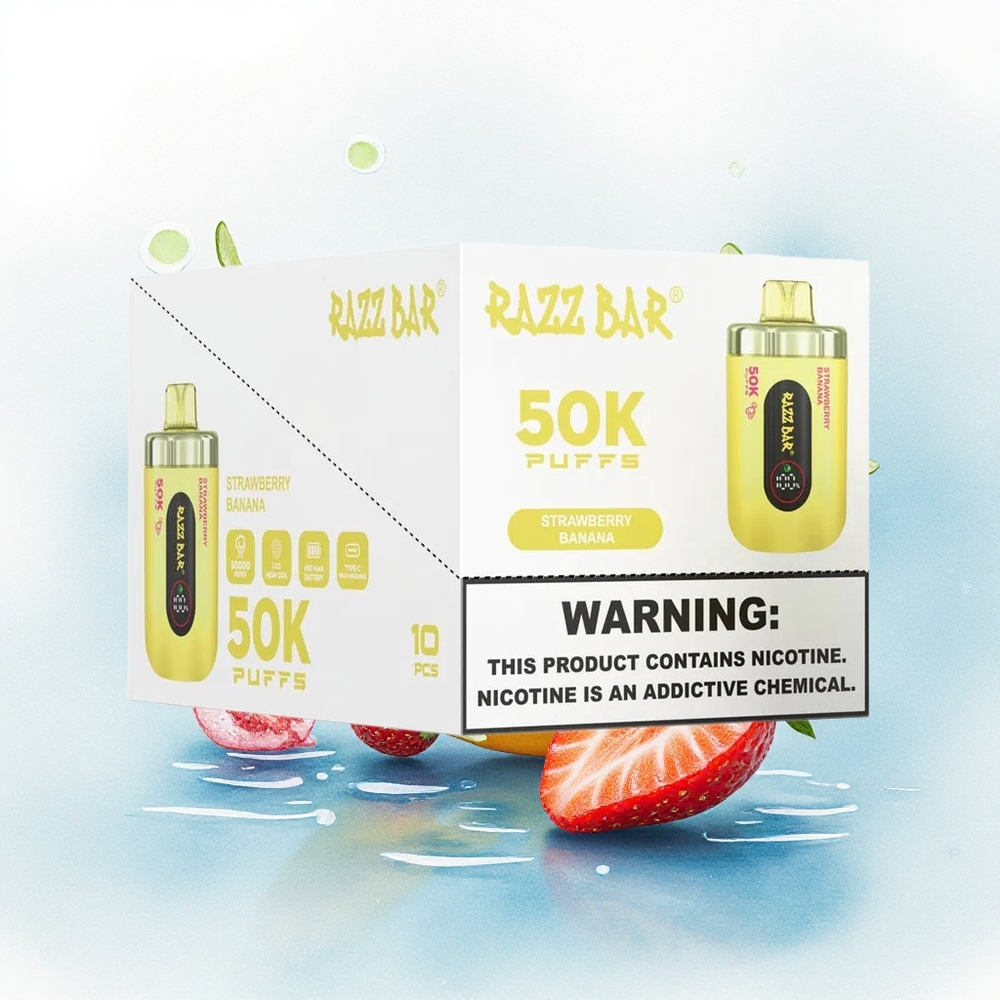 Razz Bar 50K Puffs Aardbei Banaan 2% Nicotine 650mAh