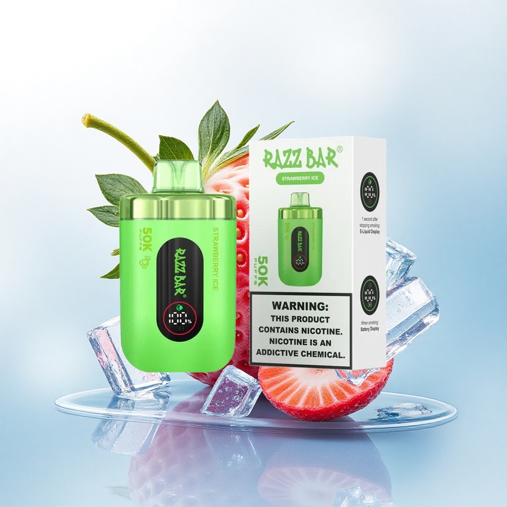 Razz Bar 50K Puffs Aardbeienijs 2% Nicotine 650mAh Type-C