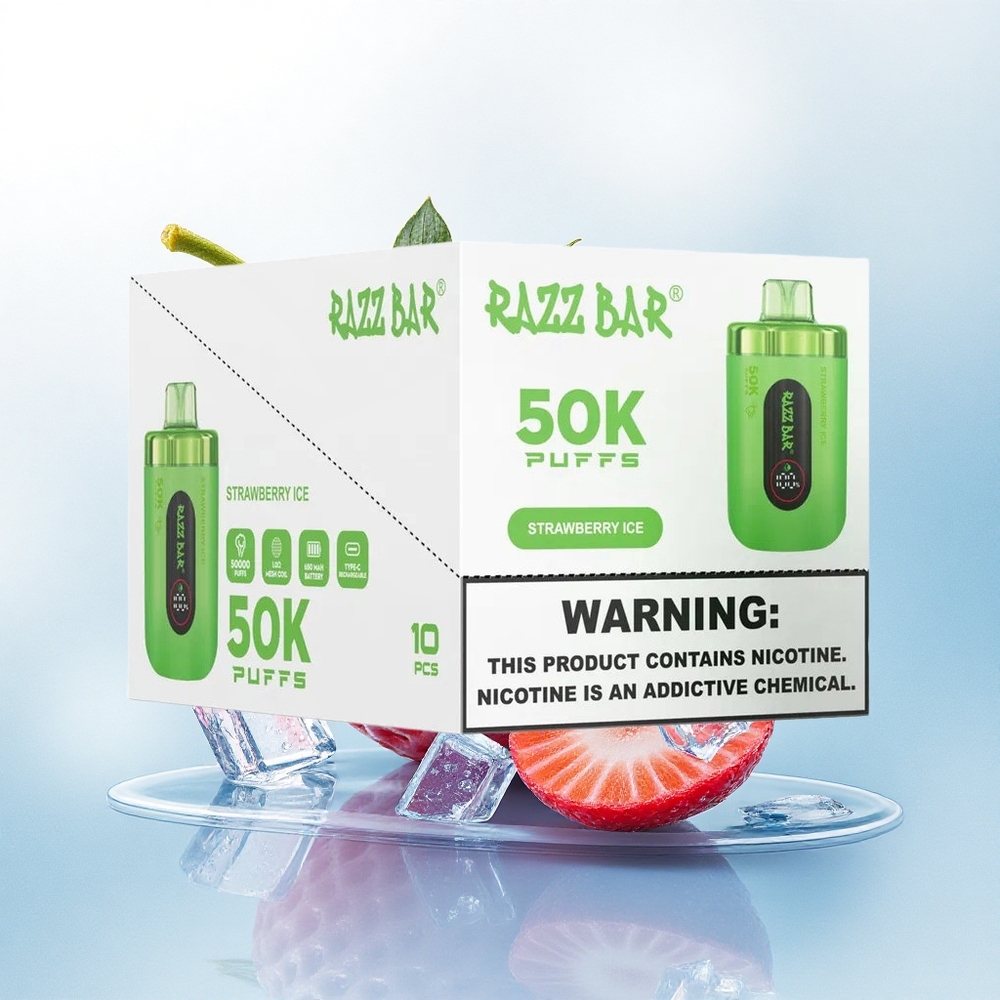 Razz Bar 50K Puffs Aardbeienijs 2% Nicotine 650mAh Type-C