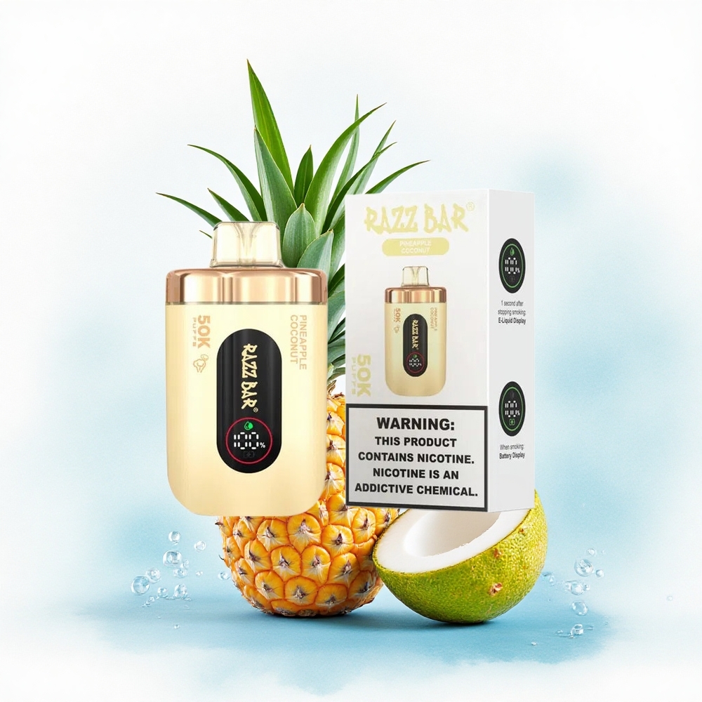 Razz Bar 50K Puffs Ananas Kokosnoot 650 mAh 2% Nicotine