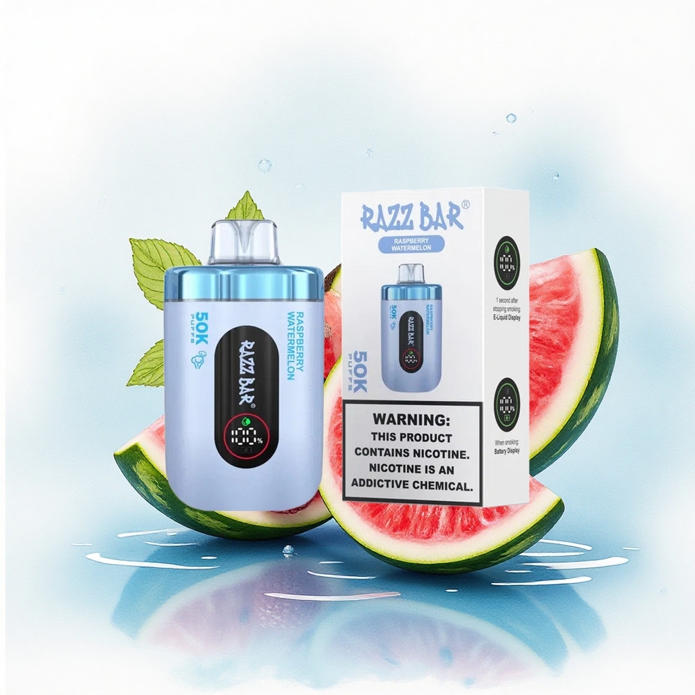 Razz Bar 50K Puffs Frambozen Watermeloen 2% Nicotine 650 mAh