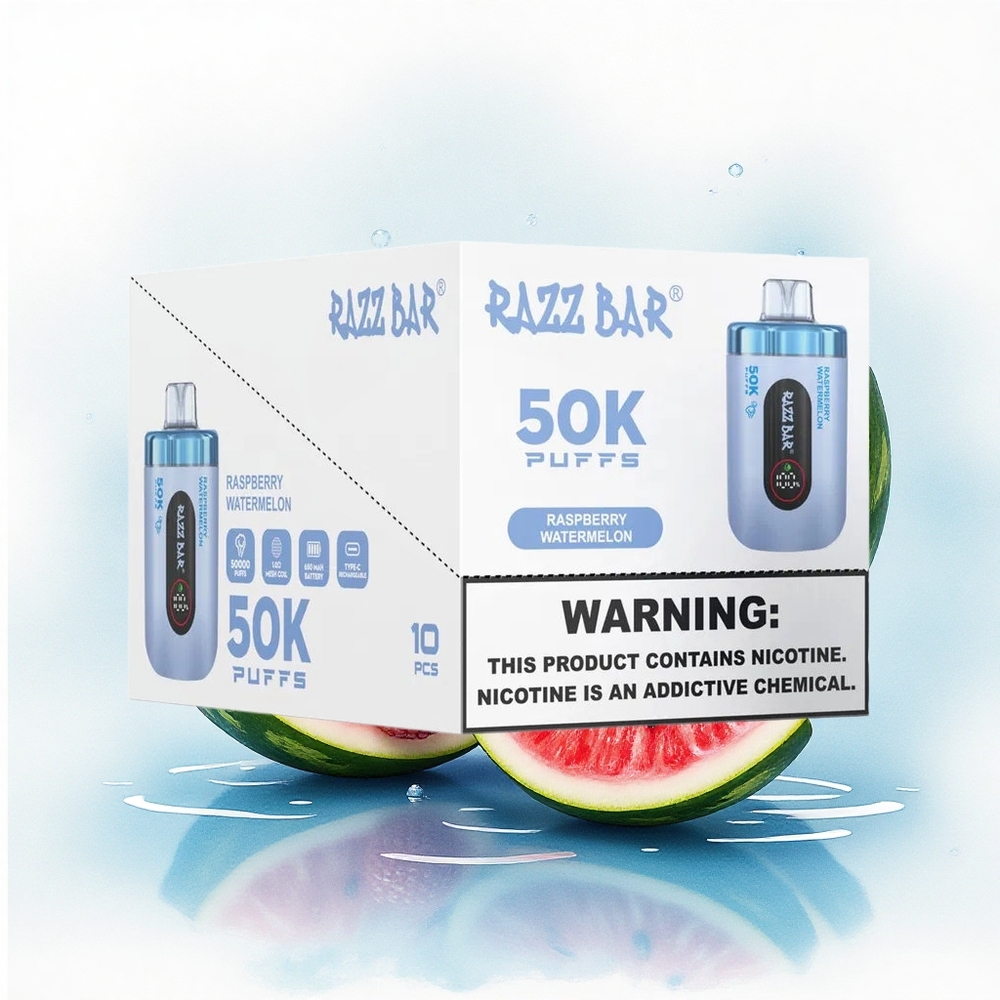 Razz Bar 50K Puffs Frambozen Watermeloen 2% Nicotine 650 mAh