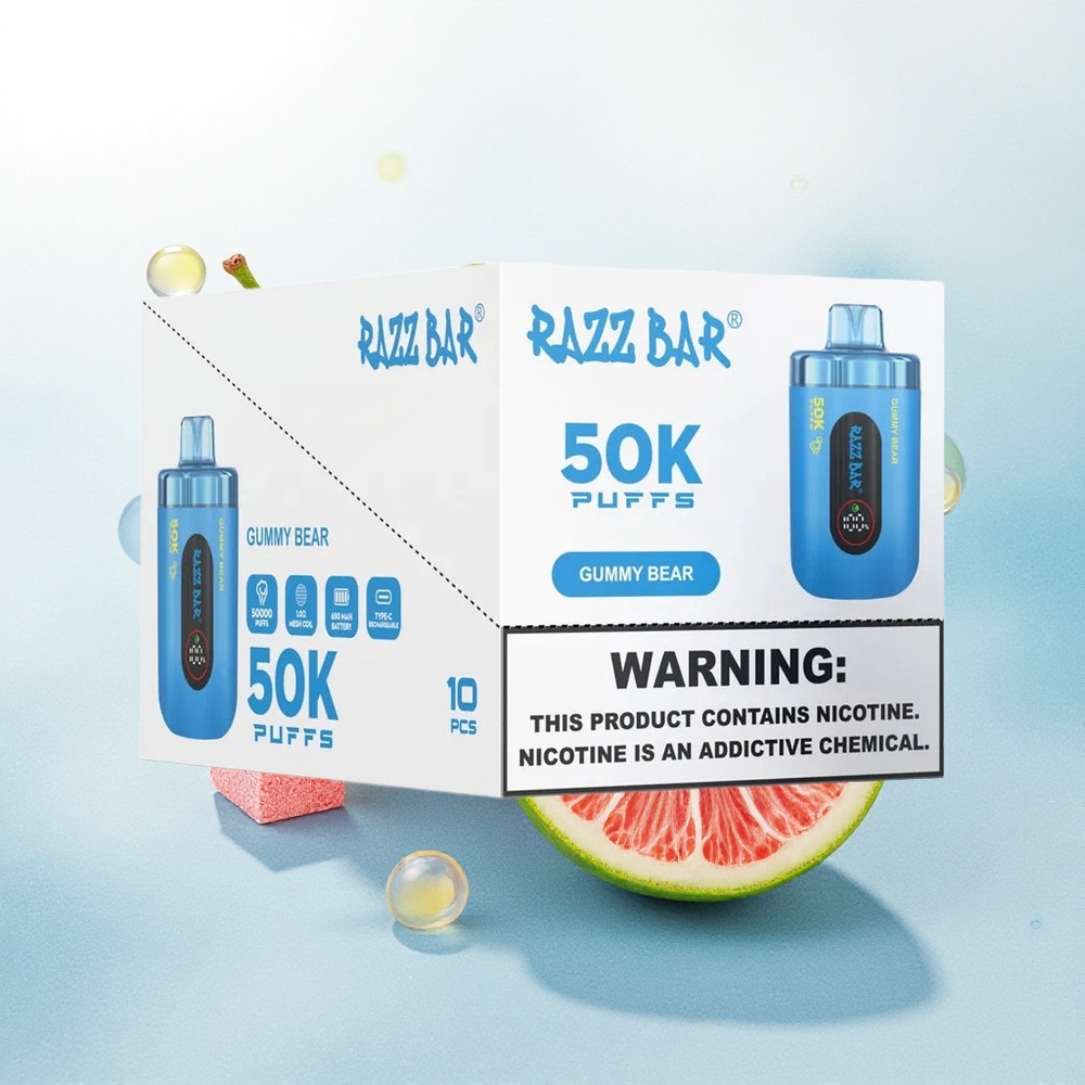 Razz Bar 50K Puffs Gummy Bear Mesh 650mAh 2% Nicotine