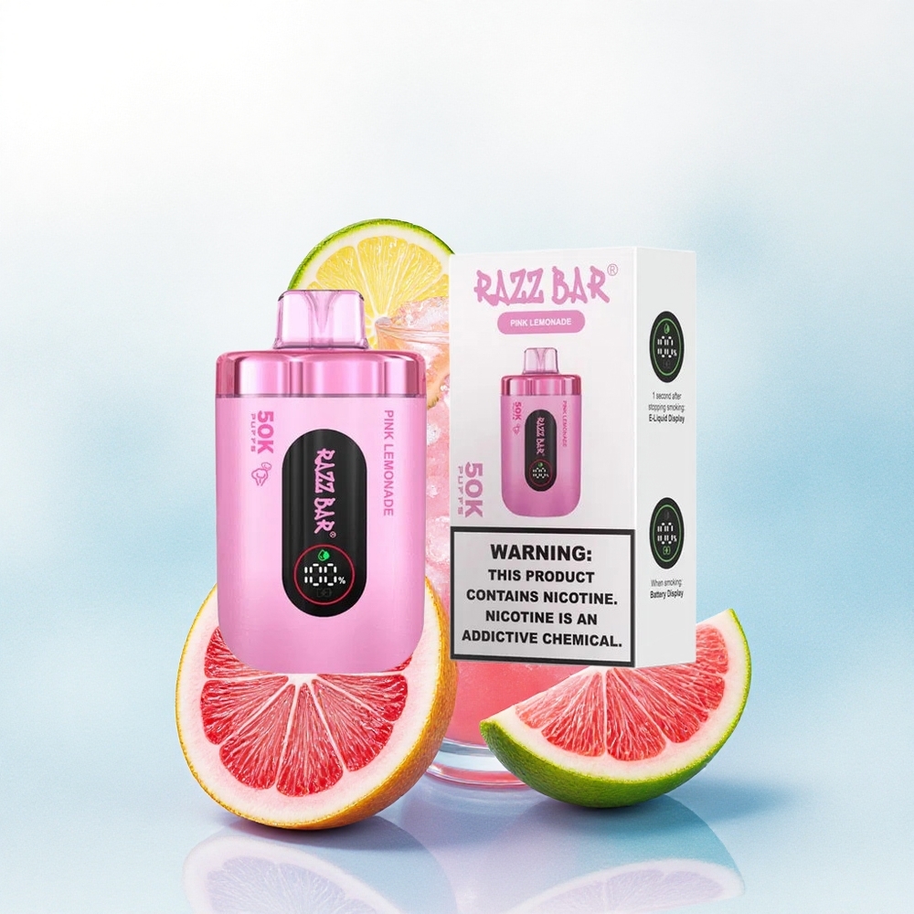 Razz Bar 50K Puffs Roze Limonade 650 mAh 2% Nicotine Disposable