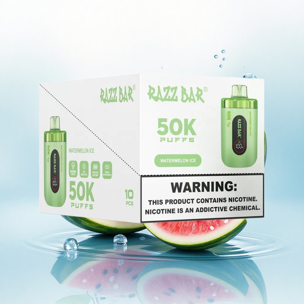 Razz Bar 50K Puffs Watermeloen IJs 650 mAh 2% nicotine