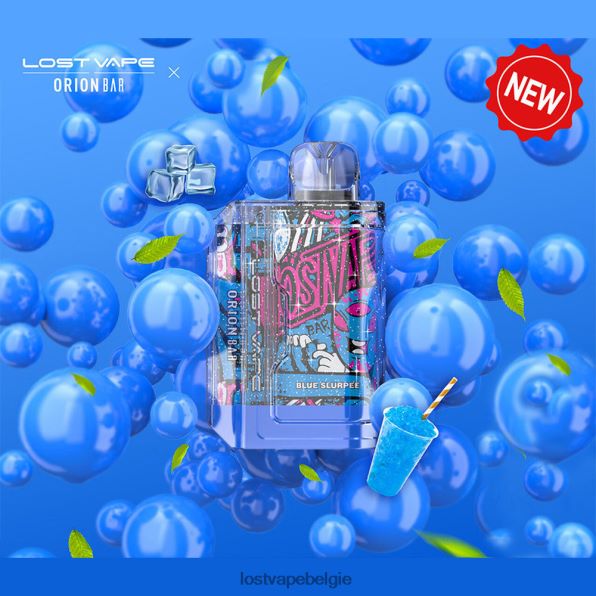 Lost Vape Orion reep wegwerp | 7500 trekje | 18ml | 50mg blauwe slurp T44F2T88 - Lost Vape Brussel