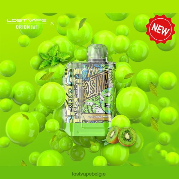 Lost Vape Orion reep wegwerp | 7500 trekje | 18ml | 50mg gouden kiwimunt T44F2T89 - Lost Vape Kopen België